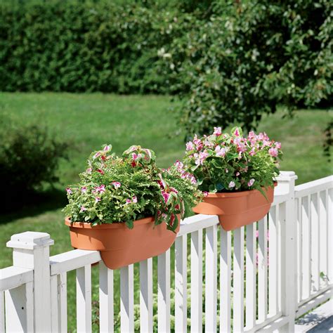 outdoor flower box railing planters